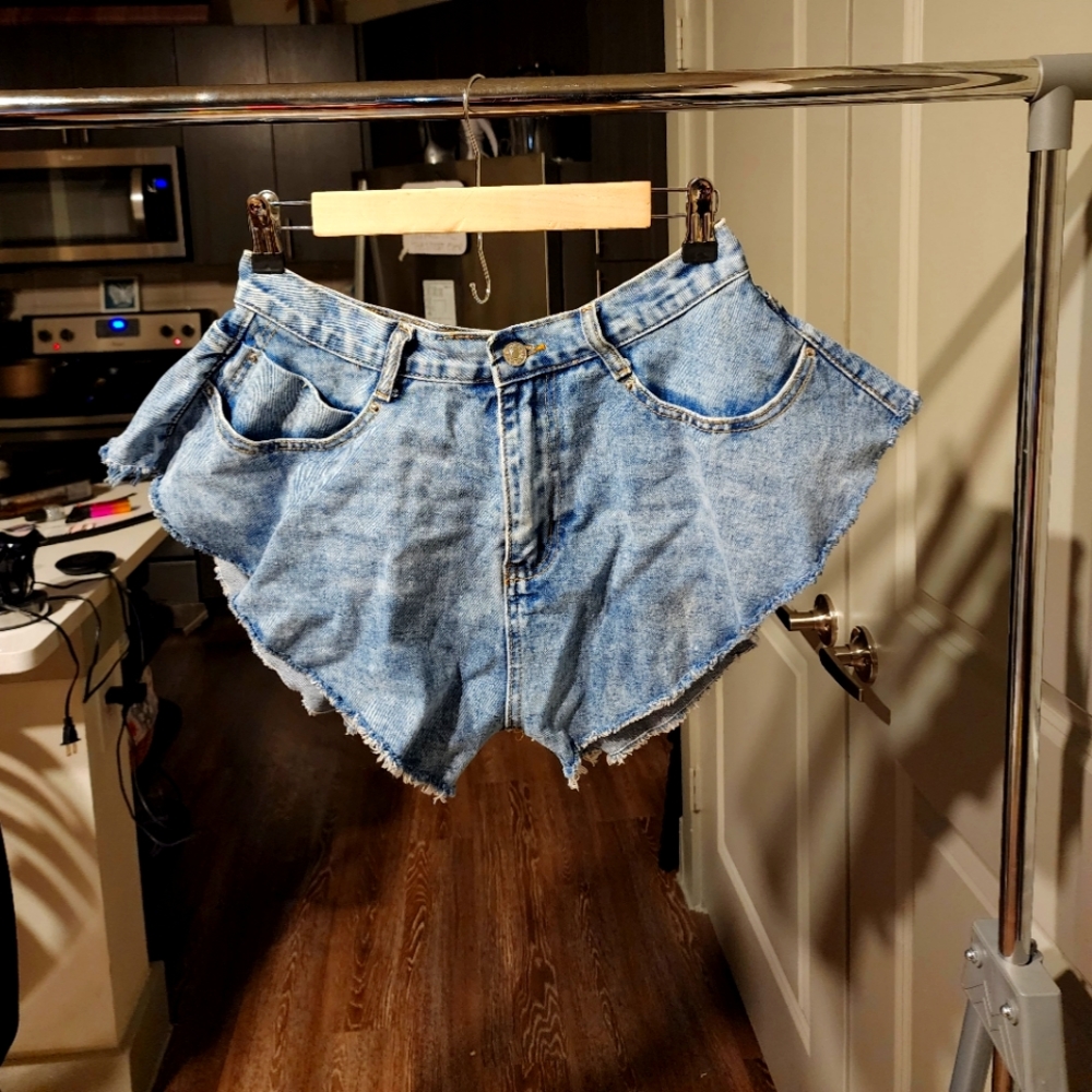 Light colored denim shorts